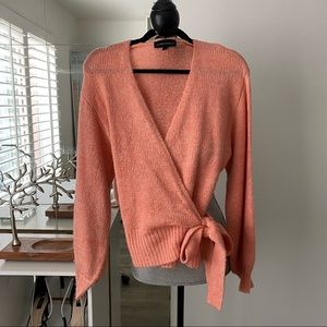 VICI coral wrap tie sweater